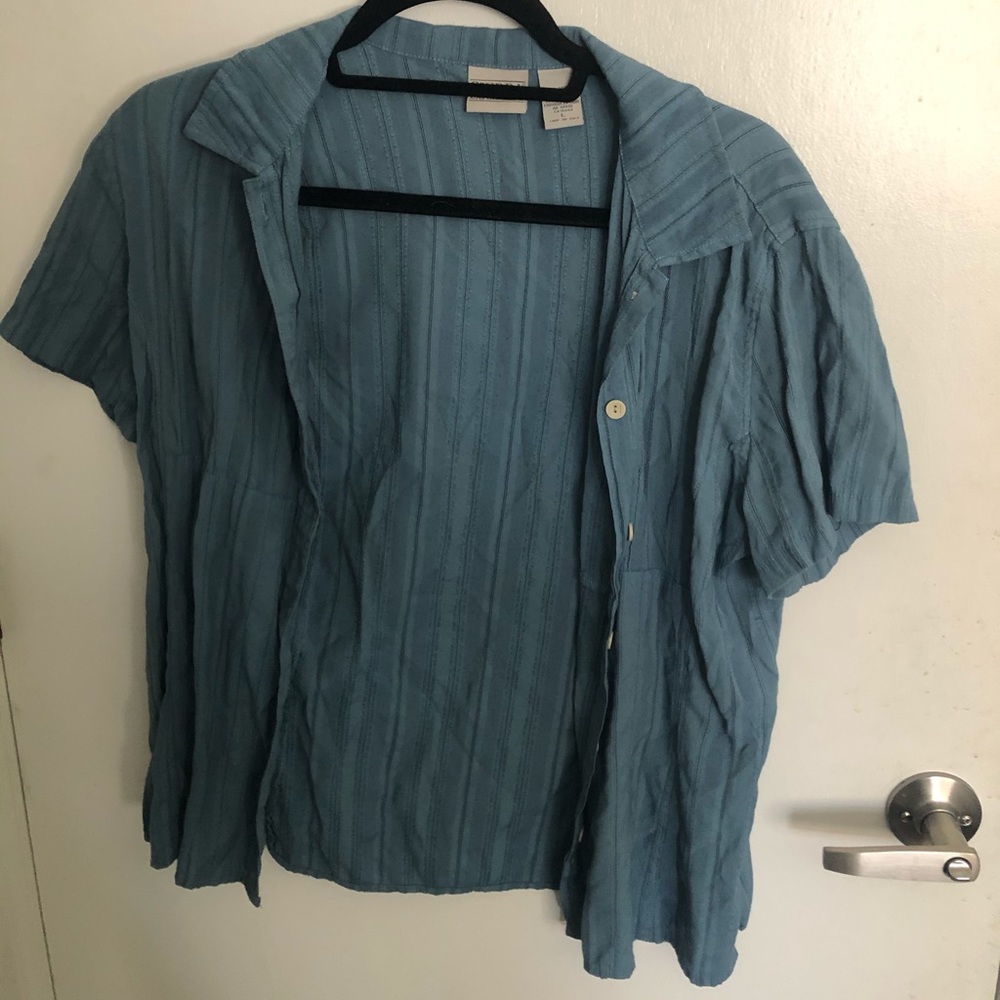 Blue Button up T